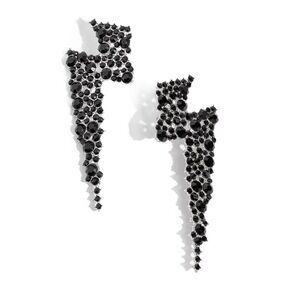 Elegant Black Lightening Bolt Earrings